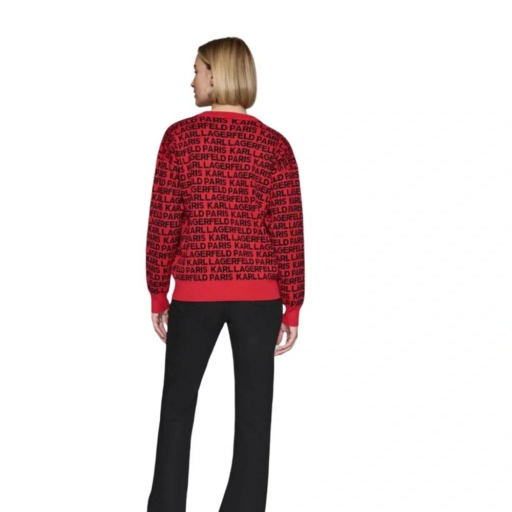 Karl Lagerfeld Paris Logo Signature Crewneck Sweater NWT Size S - Picture 2 of 9